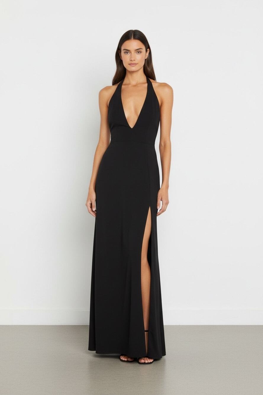 REFORMATION Black Meral Satin Women's Dress Size L NWT